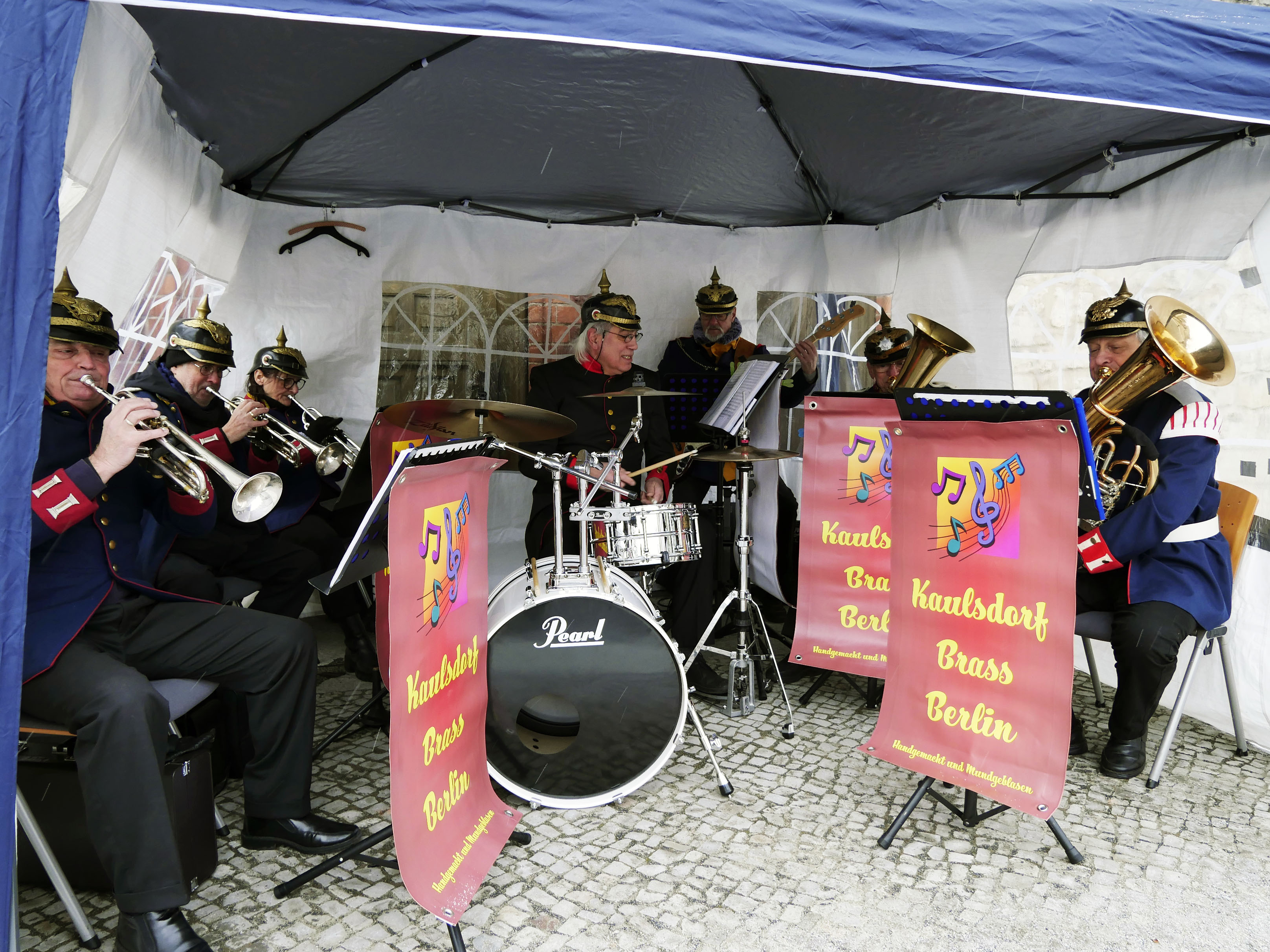 Sie sorgten für den musikalischen Schwung während des Neujahrsempfangs: das Blechbläser-Ensemble Kaulsdorf Brass Berlin.
