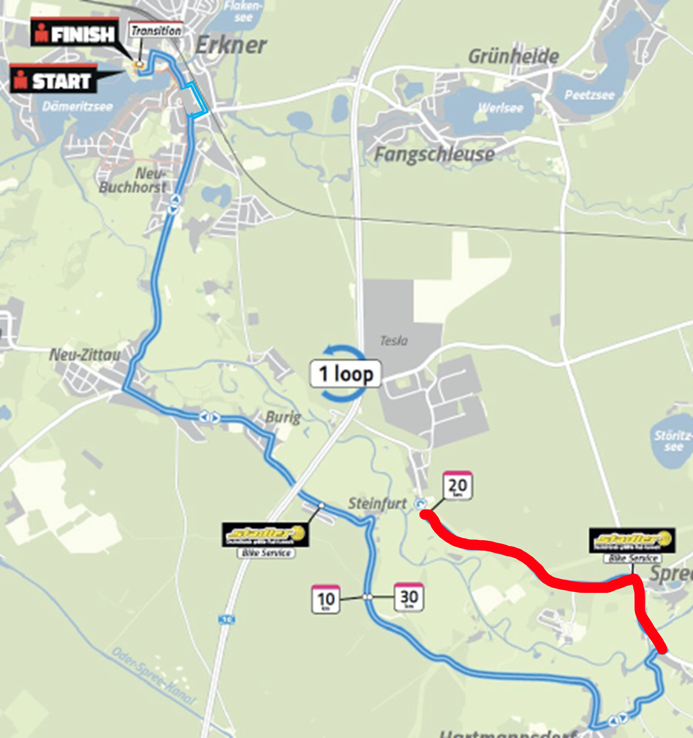 Wettkampfstrecke Samstag Spreeau – Freienbrink I Jägerbude