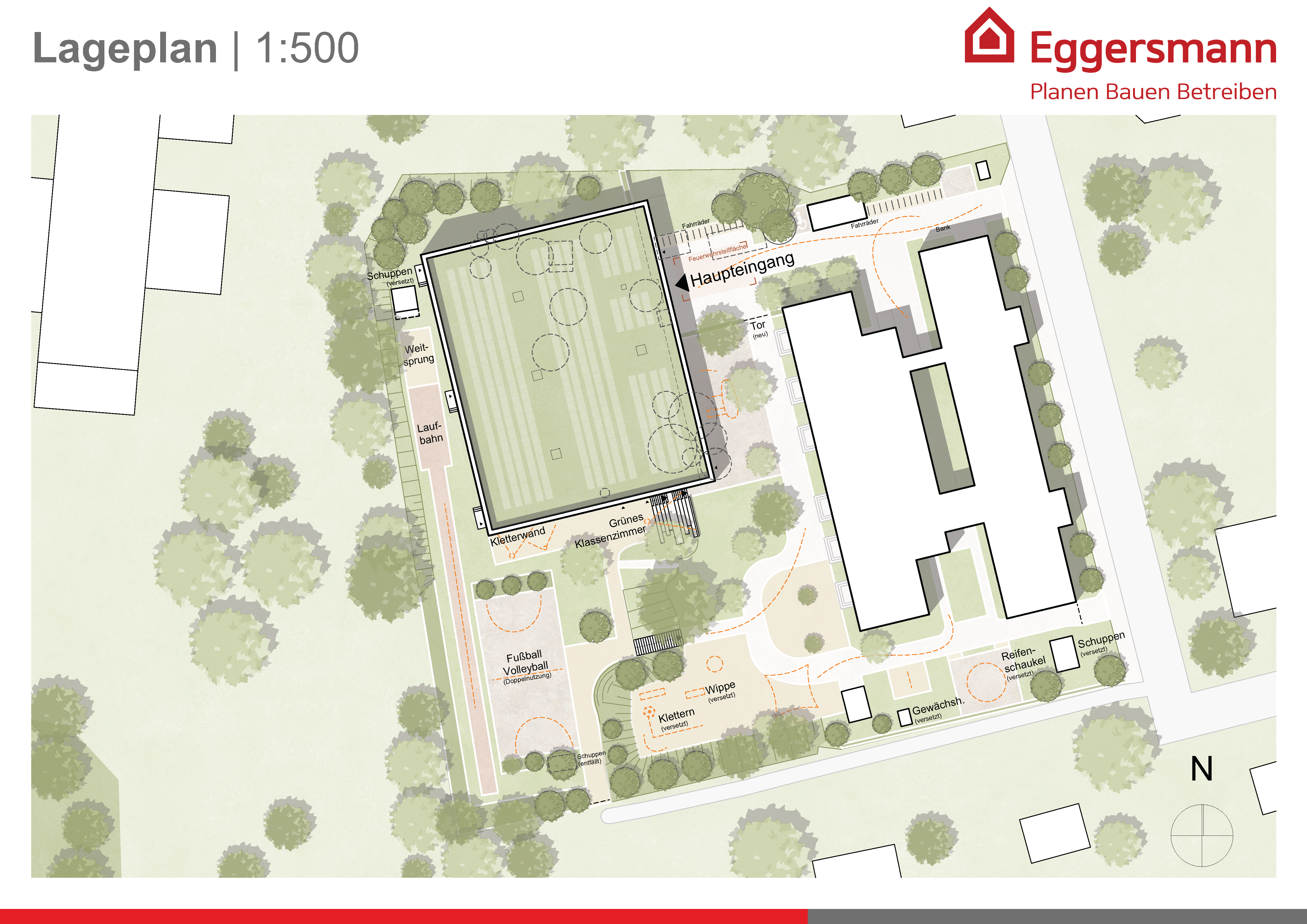 Dreifeldsporthalle Lageplan