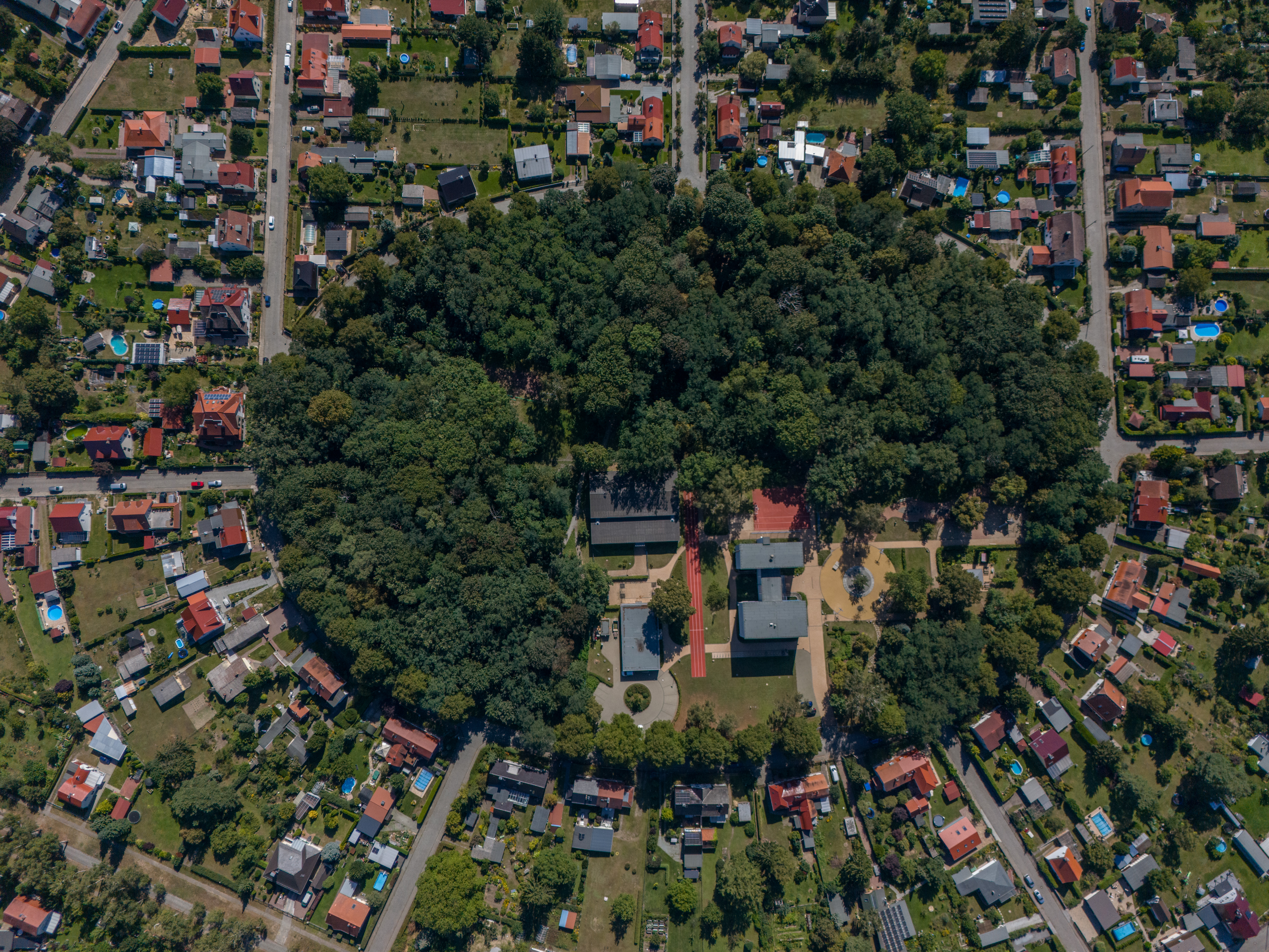 Luftbild am Rund Bahnhofsiedlung