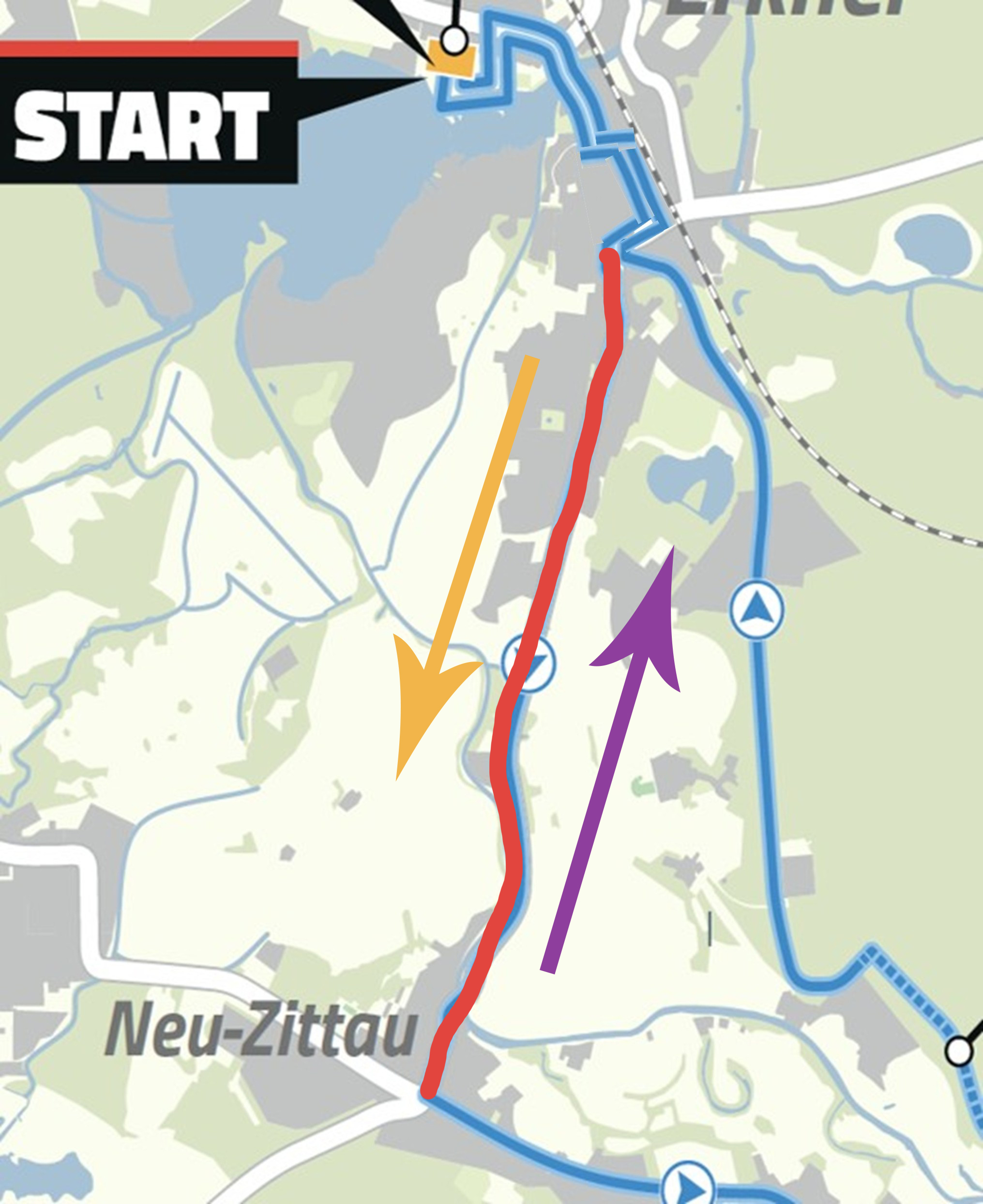 Wettkampfstrecke Sonntag Erkner Zentrum I Neu Buchhorst – Neu Zittau