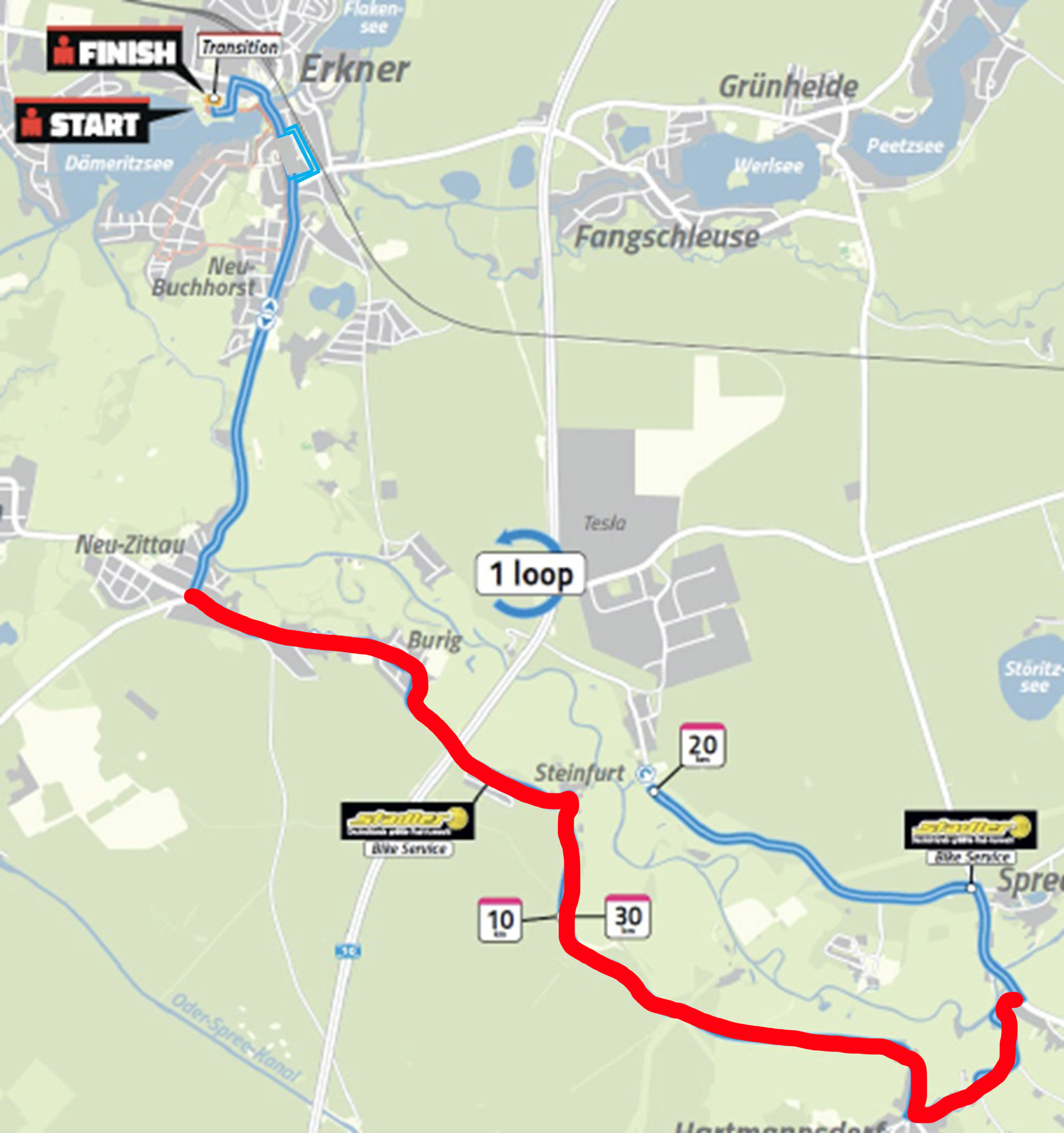 Wettkampfstrecke Samstag Neu Zittau – Hartmannsdorf
