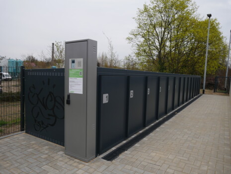 B+R-Anlage am Bahnhof kurz vor der Eröffnung