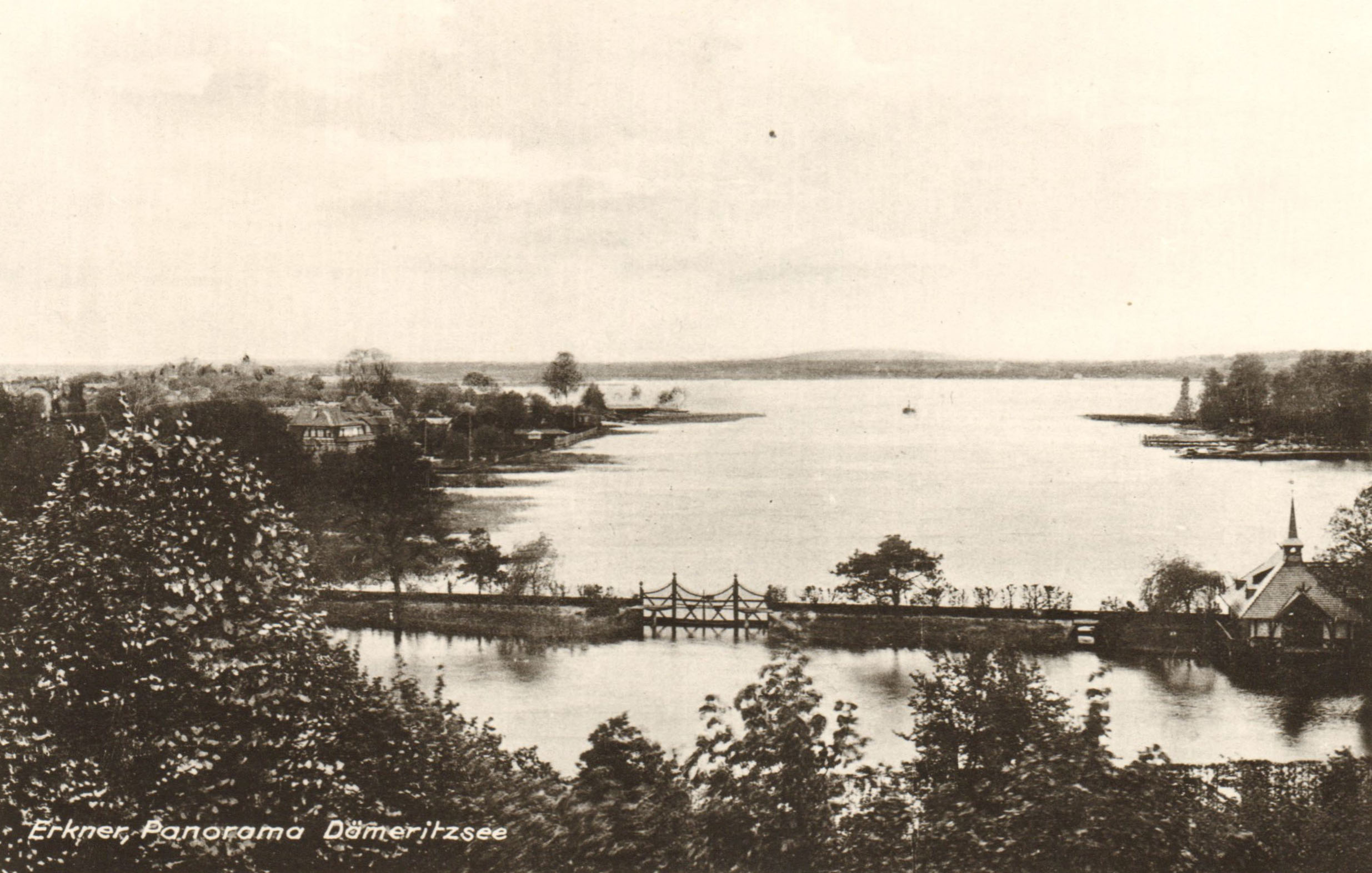 Historisches Foto mit Blick zum Dämeritzsee nach 1900