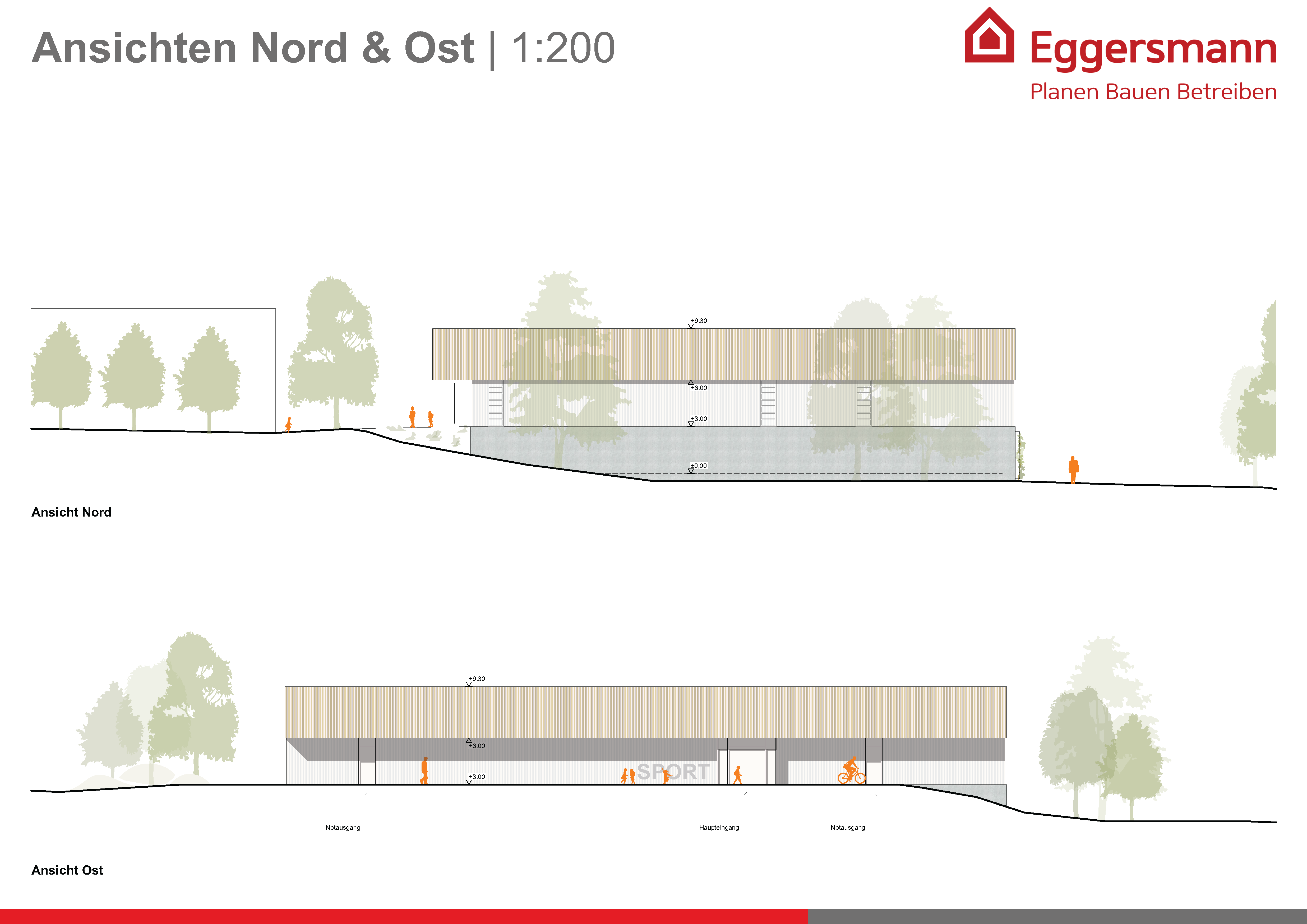 Dreifeldsporthalle Ansicht Nord & Ost